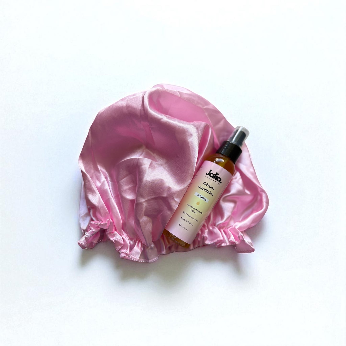 Sérum capillaire naturel avec bonnet satin pour protéger et sublimer les cheveux bouclés